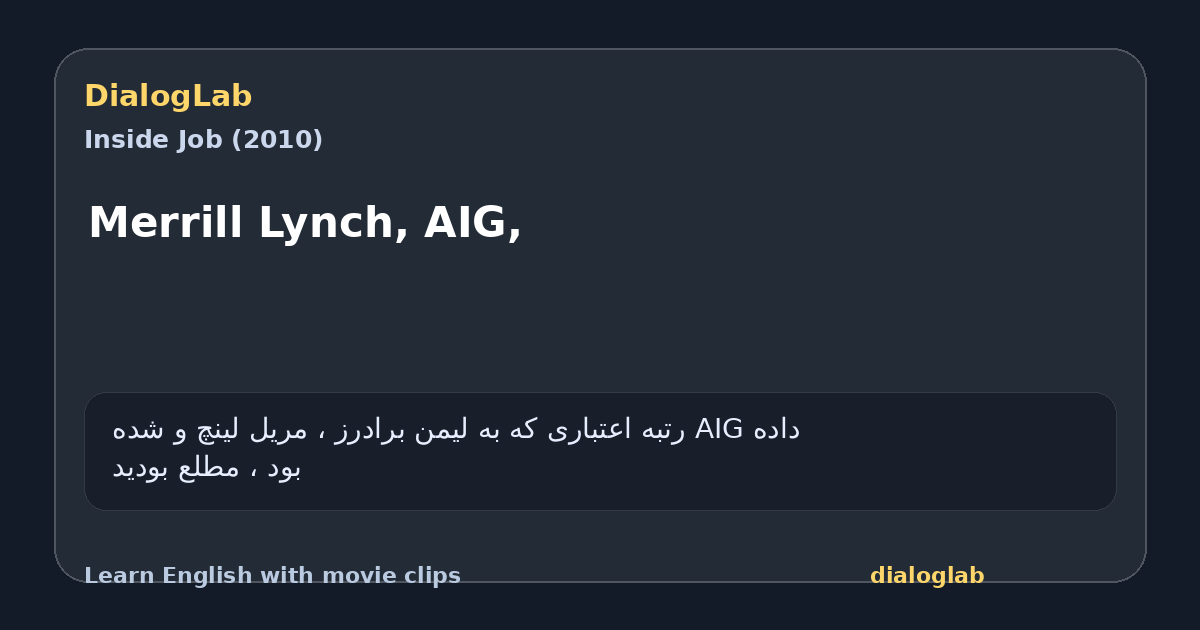Share card for Merrill Lynch, AIG,