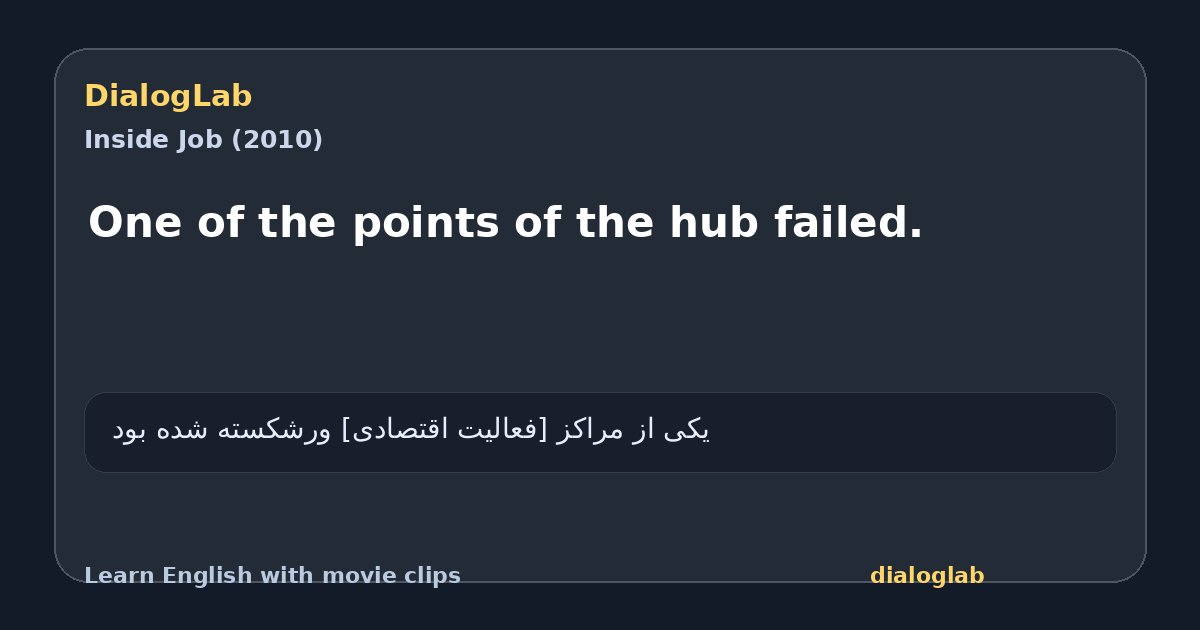 Share card for One of the points of the hub failed.