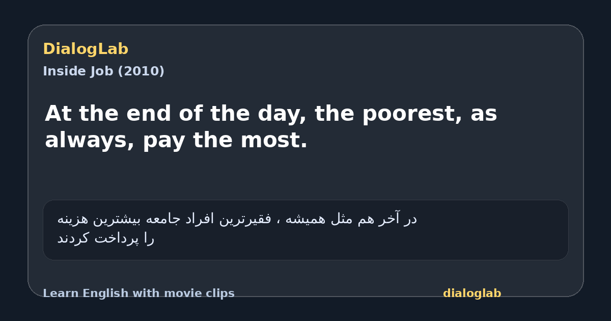 Share card for At the end of the day, the poorest, as always, pay the most.