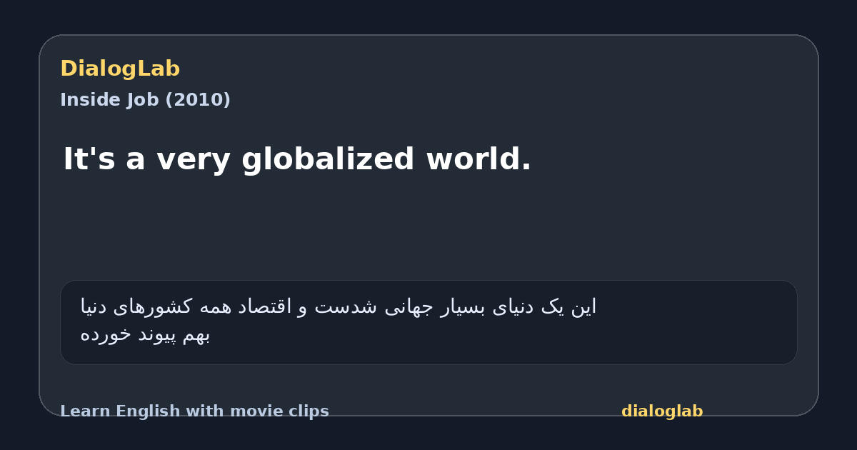 Share card for It's a very globalized world.