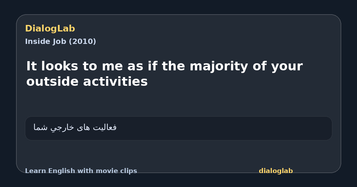 Share card for It looks to me as if the majority of your outside activities