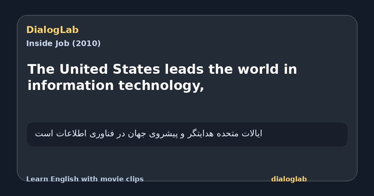 Share card for The United States leads the world in information technology,