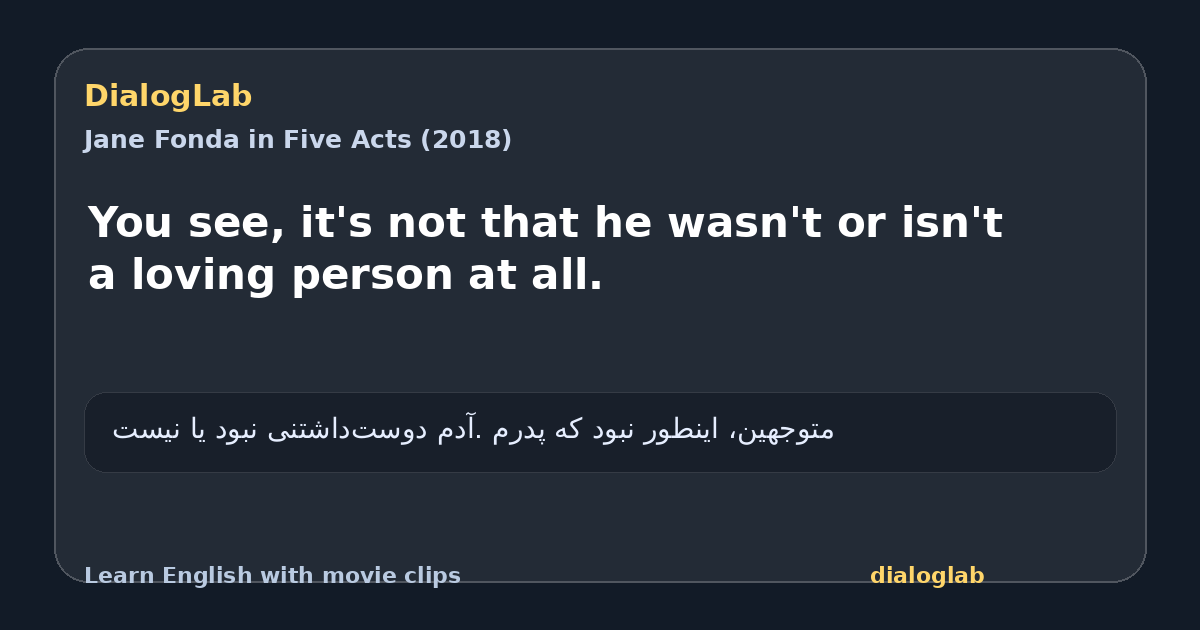 Share card for You see, it's not that he wasn't or isn't a loving person at all.