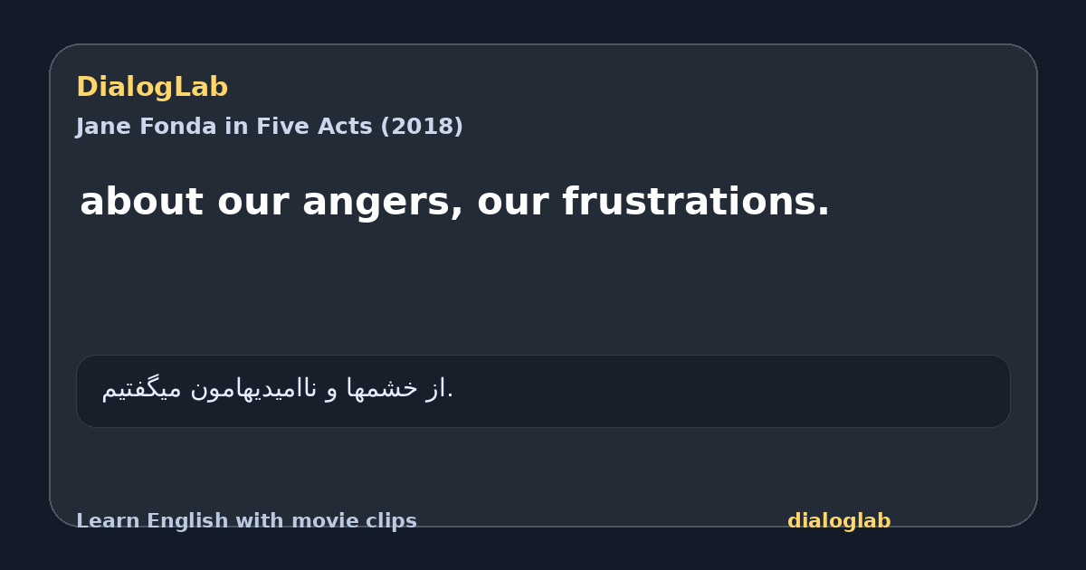 Share card for about our angers, our frustrations.