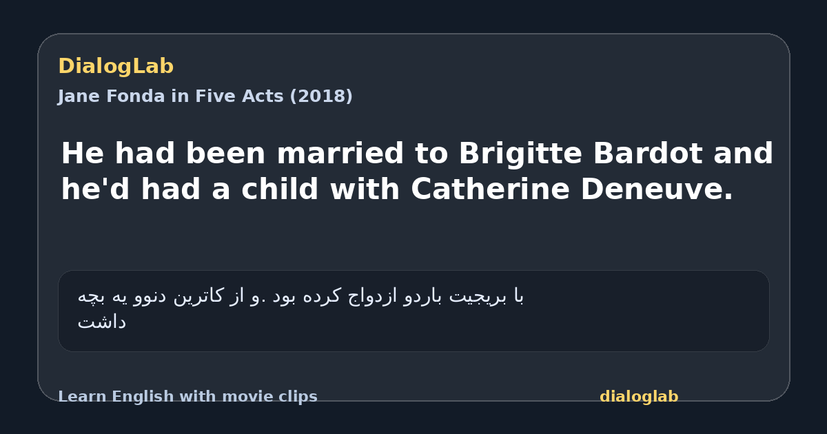 Share card for He had been married to Brigitte Bardot and he'd had a child with Catherine Deneuve.