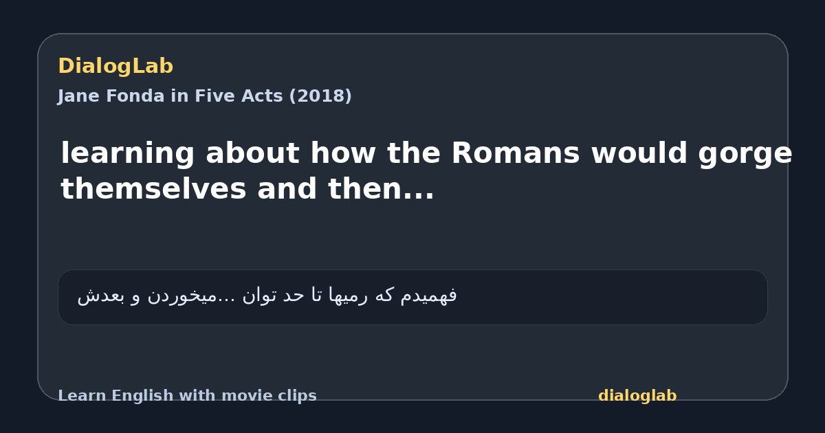 Share card for learning about how the Romans would gorge themselves and then...