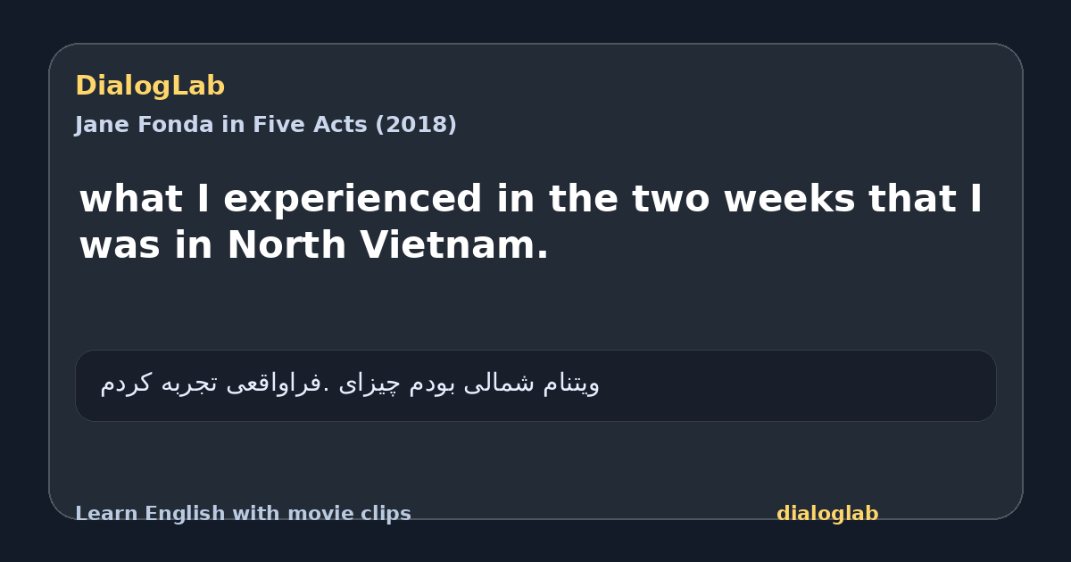 Share card for what I experienced in the two weeks that I was in North Vietnam.