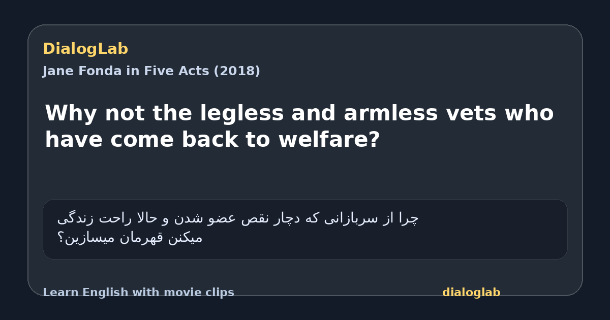 Share card for Why not the legless and armless vets who have come back to welfare?