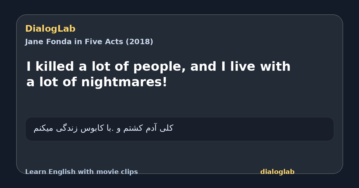 Share card for I killed a lot of people, and I live with a lot of nightmares!