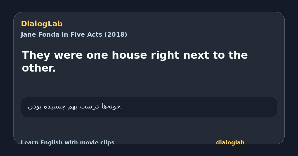 Share card for They were one house right next to the other.
