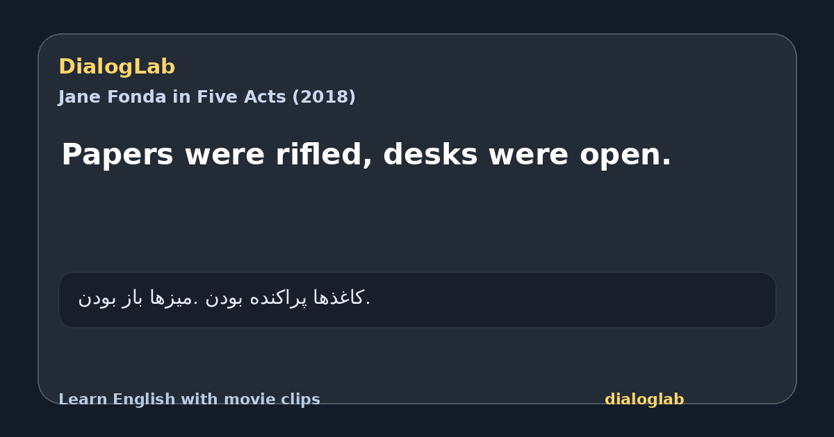 Share card for Papers were rifled, desks were open.