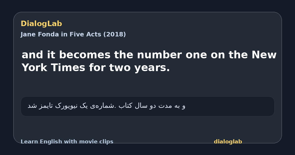 Share card for and it becomes the number one on the New York Times for two years.