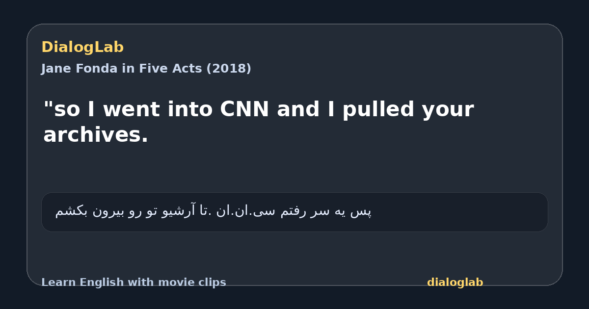 Share card for "so I went into CNN and I pulled your archives.