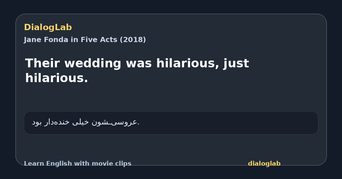 Share card for Their wedding was hilarious, just hilarious.