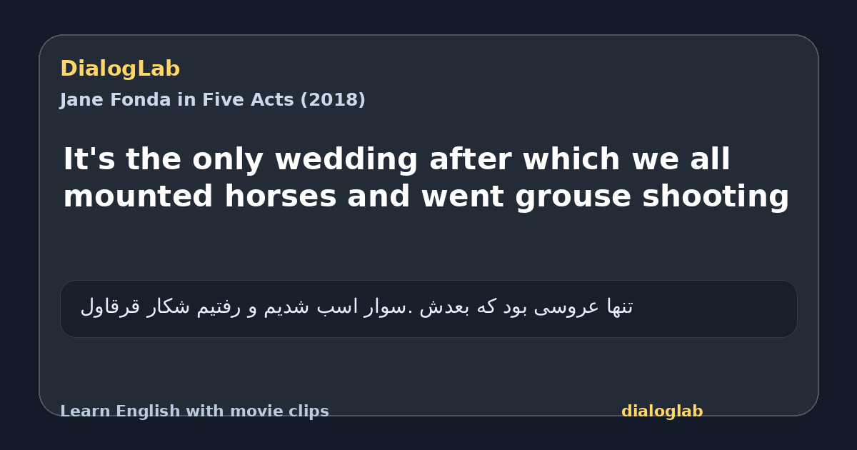Share card for It's the only wedding after which we all mounted horses and went grouse shooting