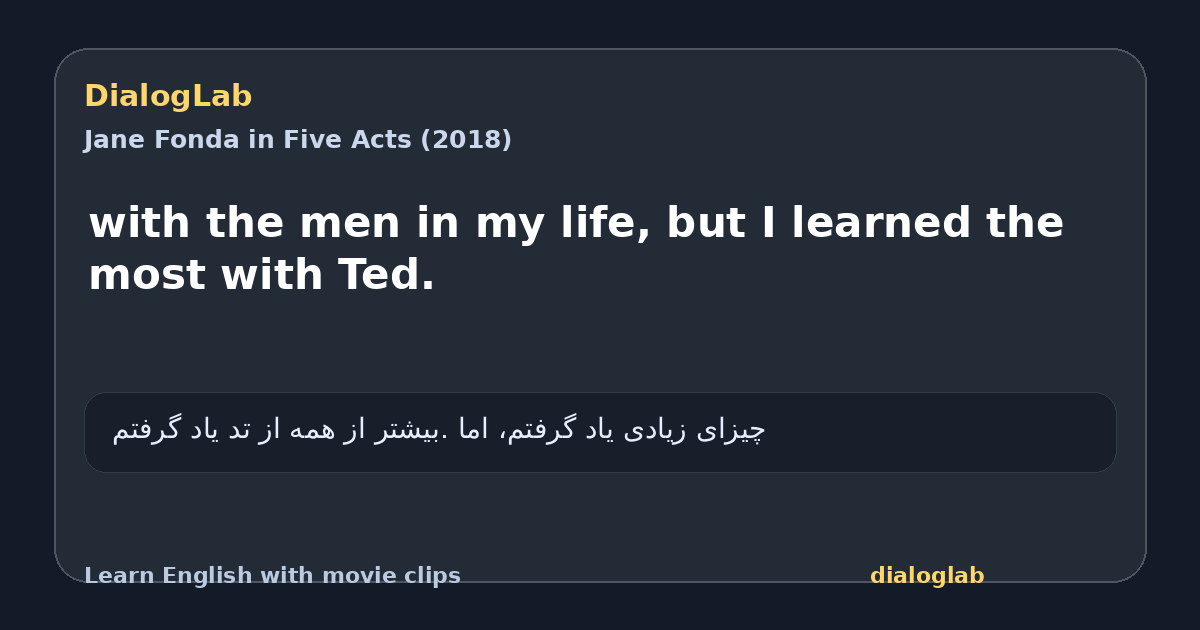 Share card for with the men in my life, but I learned the most with Ted.