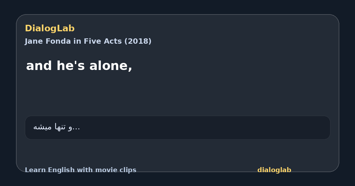 Share card for and he's alone,