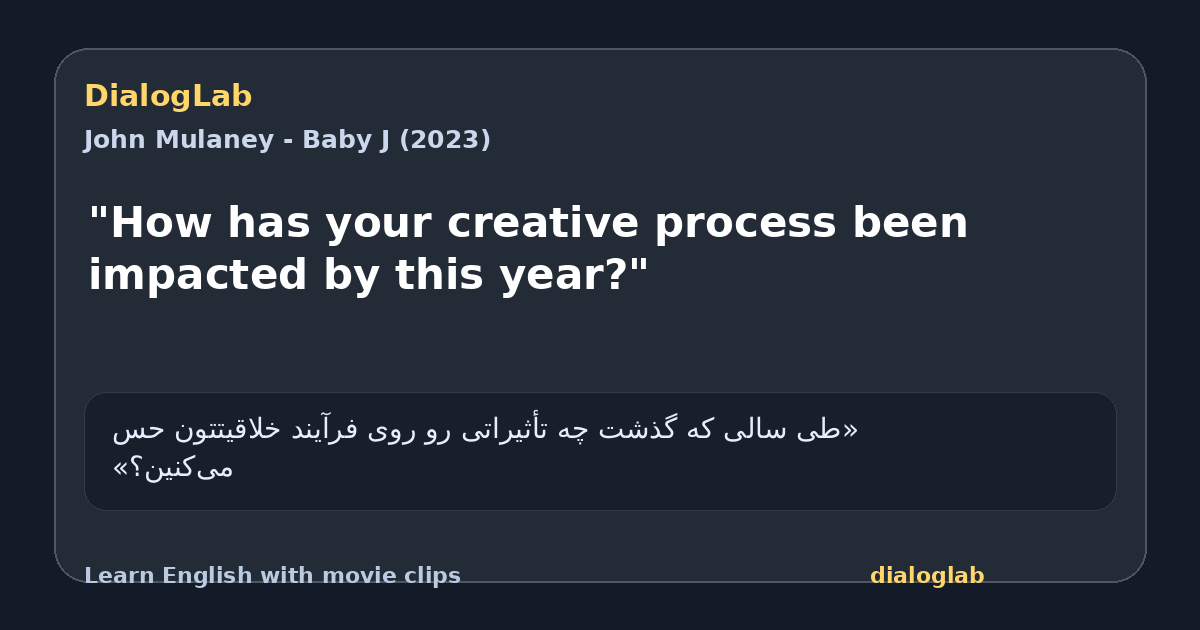 Share card for "How has your creative process been impacted by this year?"