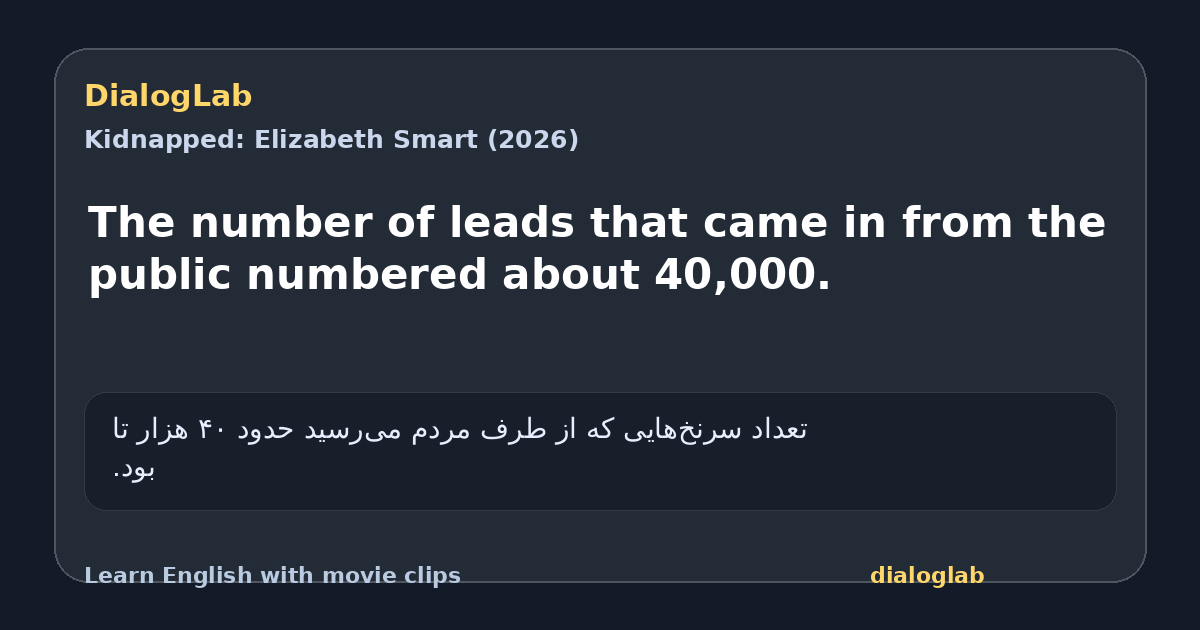 Share card for The number of leads that came in from the public numbered about 40,000.
