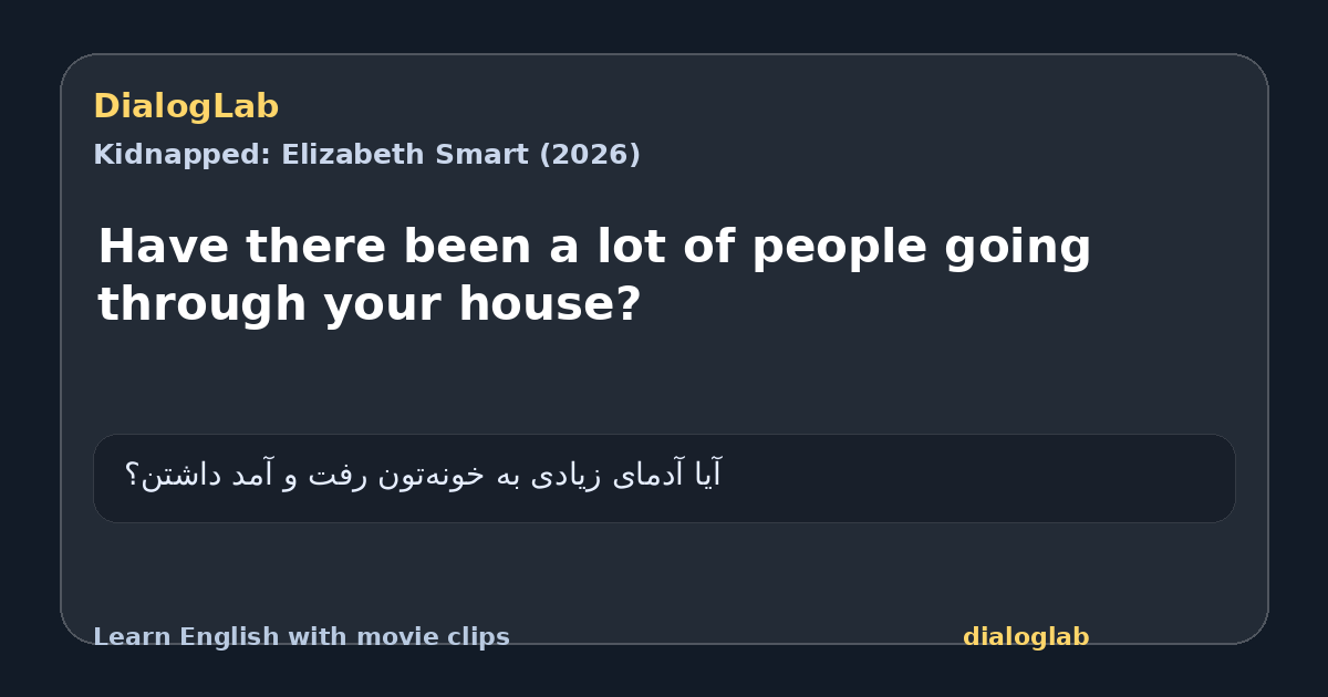Share card for Have there been a lot of people going through your house?