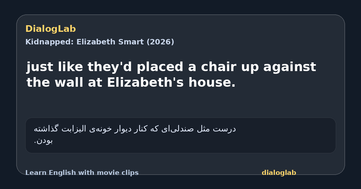 Share card for just like they'd placed a chair up against the wall at Elizabeth's house.