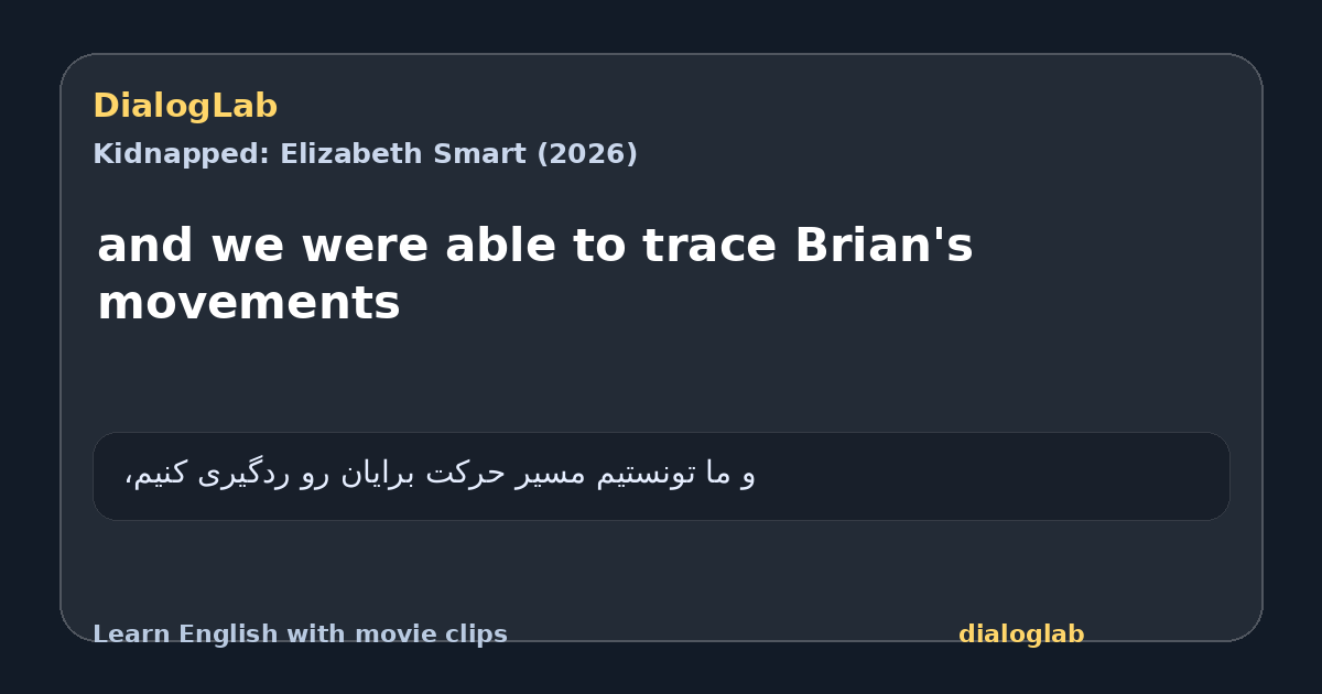 Share card for and we were able to trace Brian's movements
