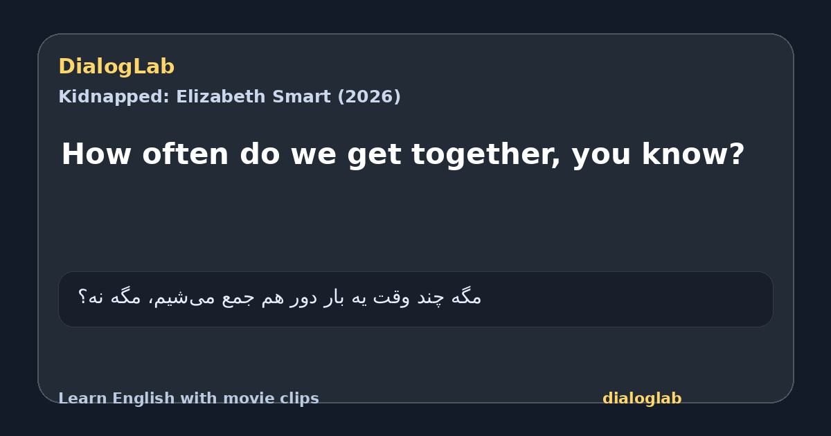 Share card for How often do we get together, you know?