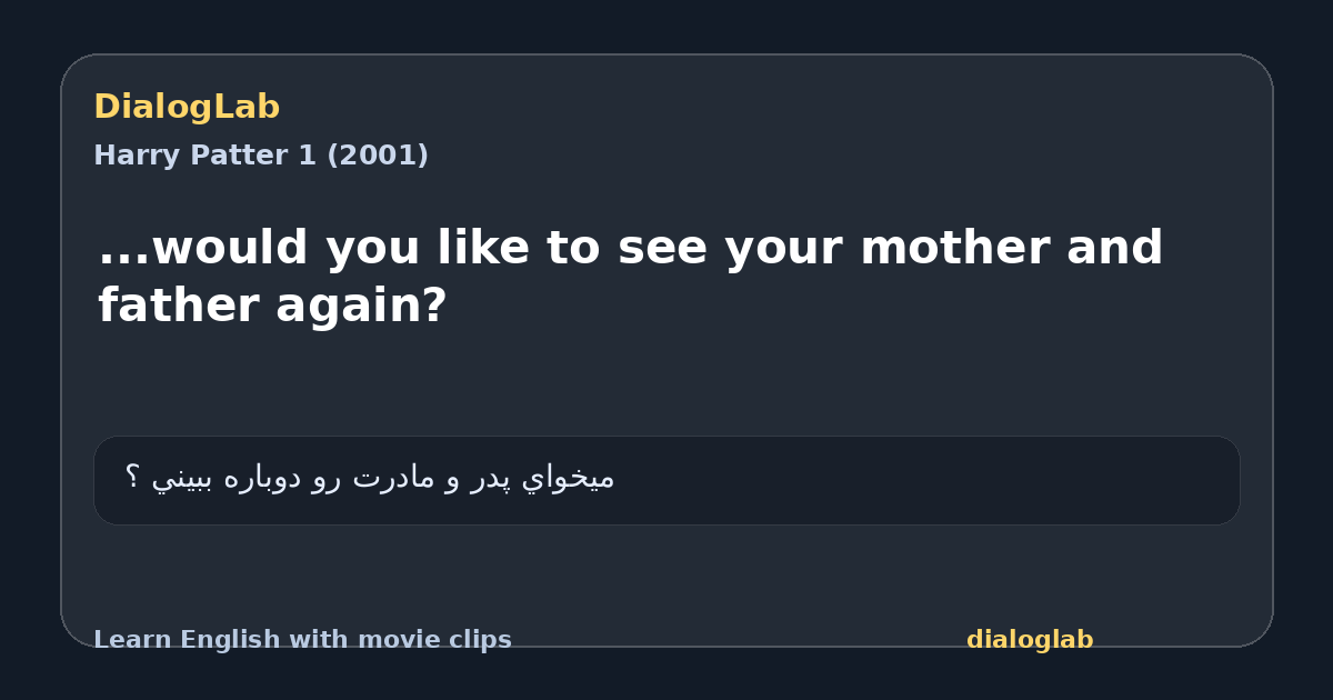 Share card for ...would you like to see your mother and father again?
