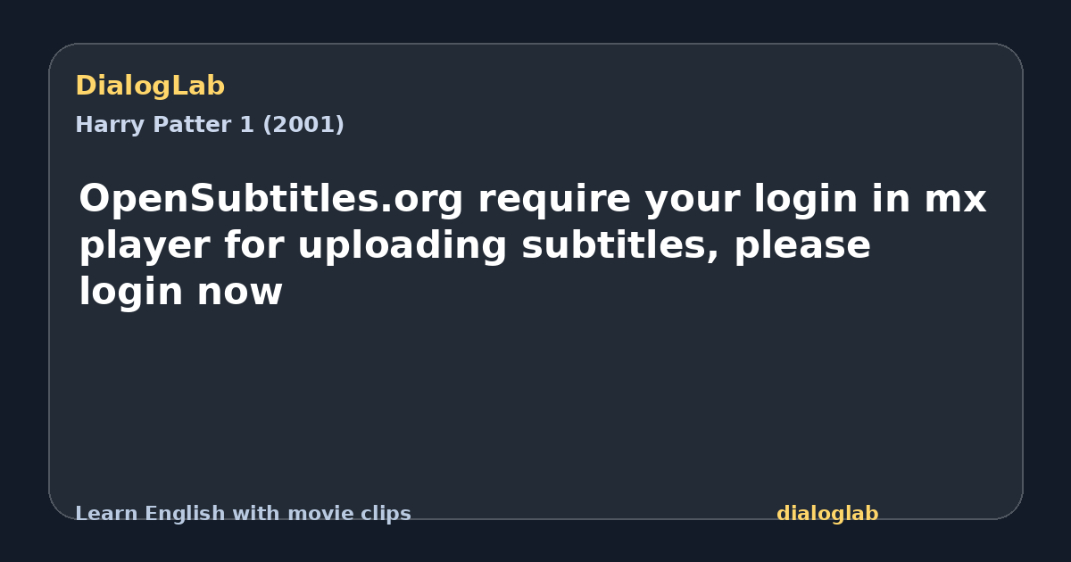Share card for OpenSubtitles.org require your login in mx player for uploading subtitles, please login now