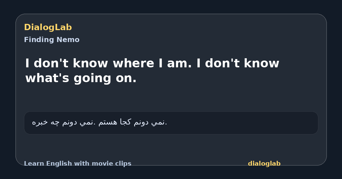 Share card for I don't know where I am. I don't know what's going on.