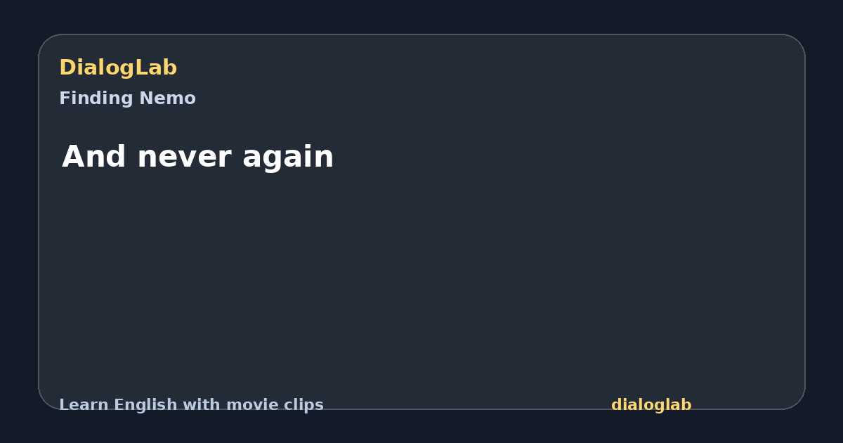 Share card for And never again