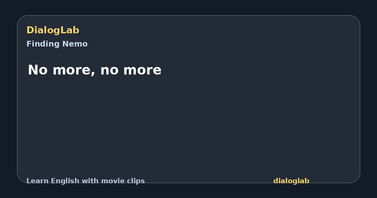 Share card for No more, no more