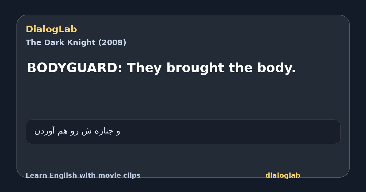 Share card for BODYGUARD: They brought the body.