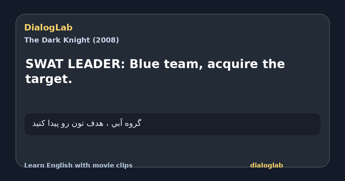 Share card for SWAT LEADER: Blue team, acquire the target.
