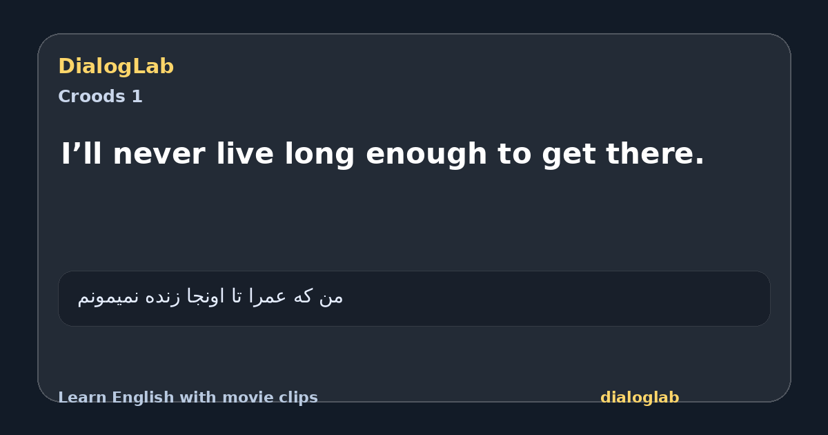 Share card for I’ll never live long enough to get there.