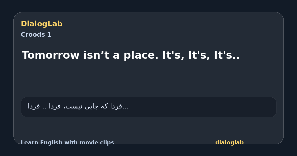 Share card for Tomorrow isn’t a place. It's, It's, It's..