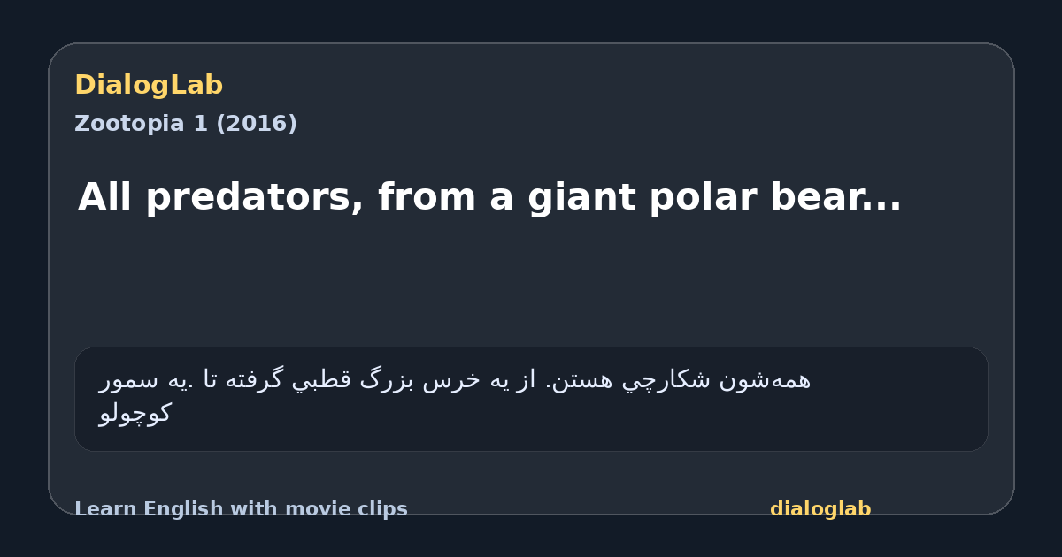Share card for All predators, from a giant polar bear...