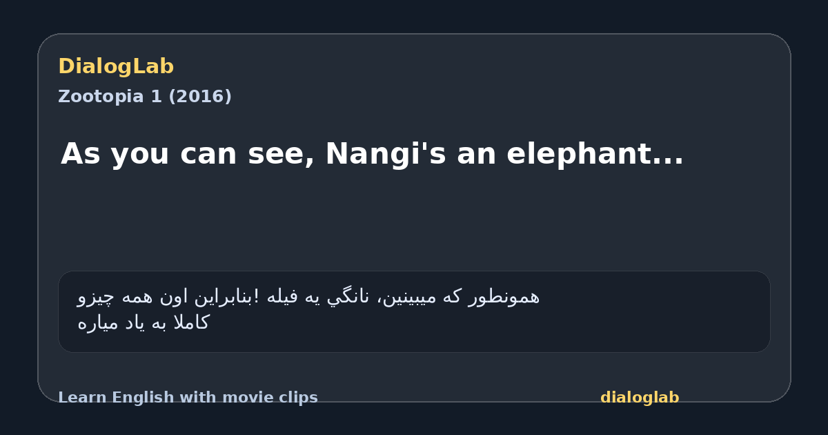 Share card for As you can see, Nangi's an elephant...
