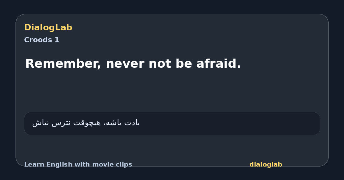 Share card for Remember, never not be afraid.