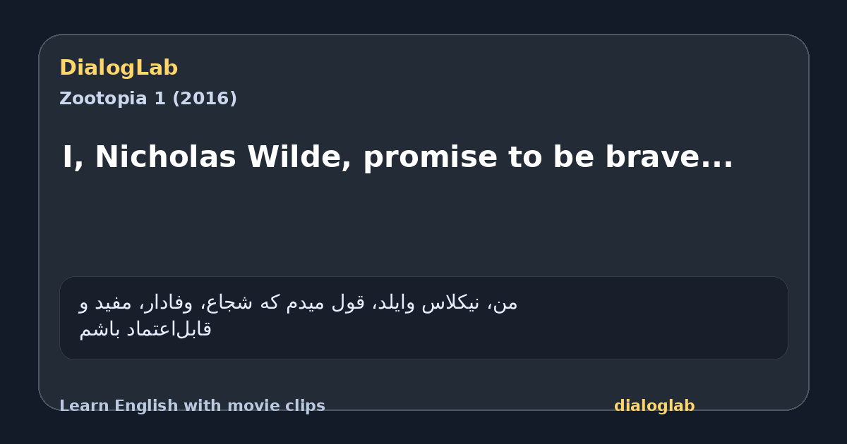 Share card for I, Nicholas Wilde, promise to be brave...