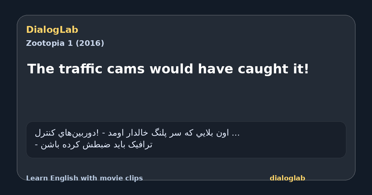Share card for The traffic cams would have caught it!