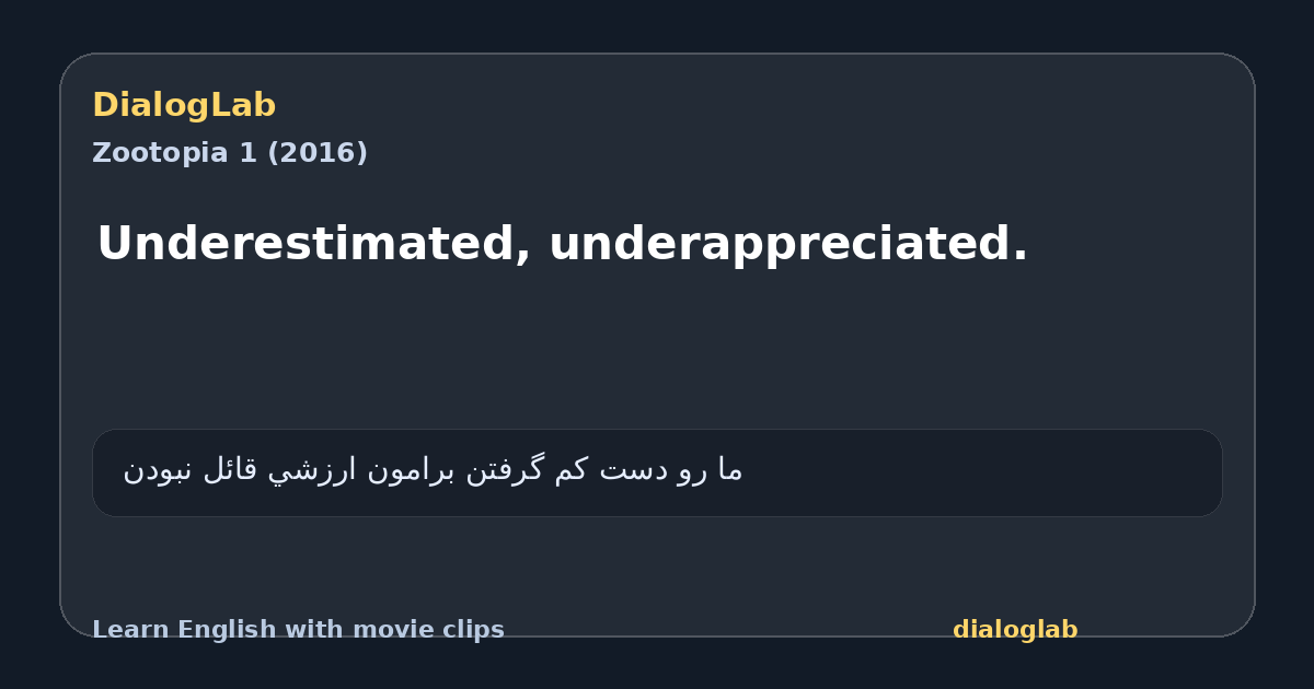 Share card for Underestimated, underappreciated.
