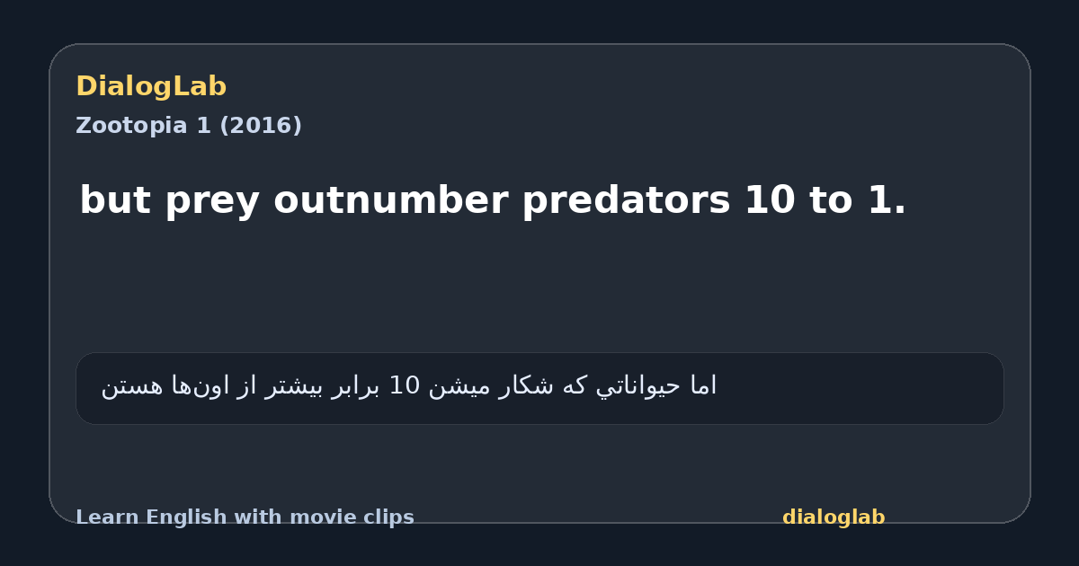 Share card for but prey outnumber predators 10 to 1.