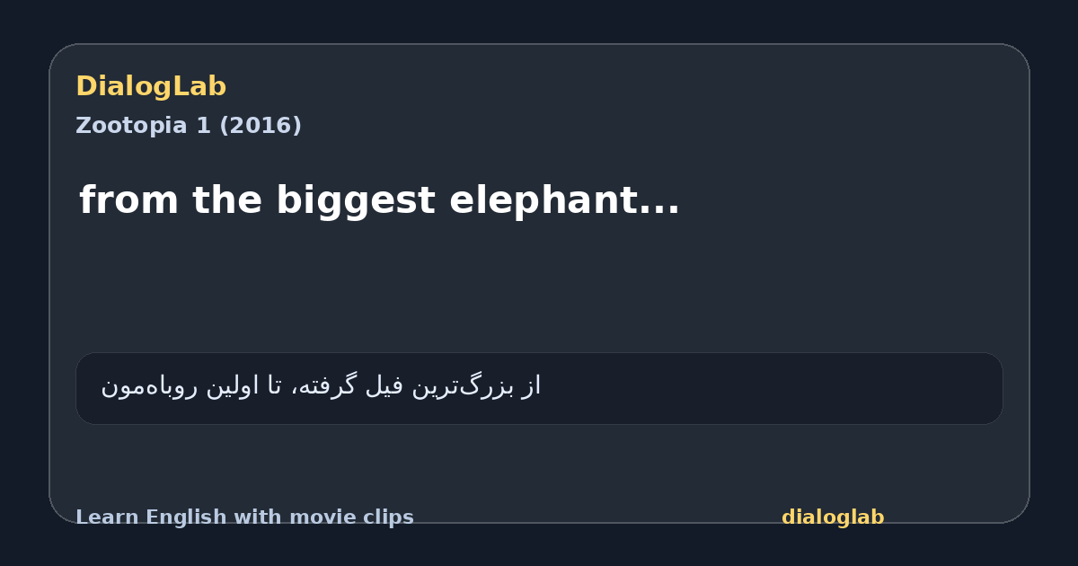 Share card for from the biggest elephant...
