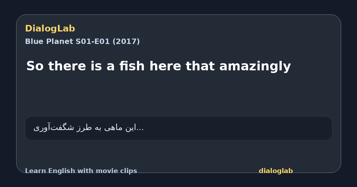 Share card for So there is a fish here that amazingly