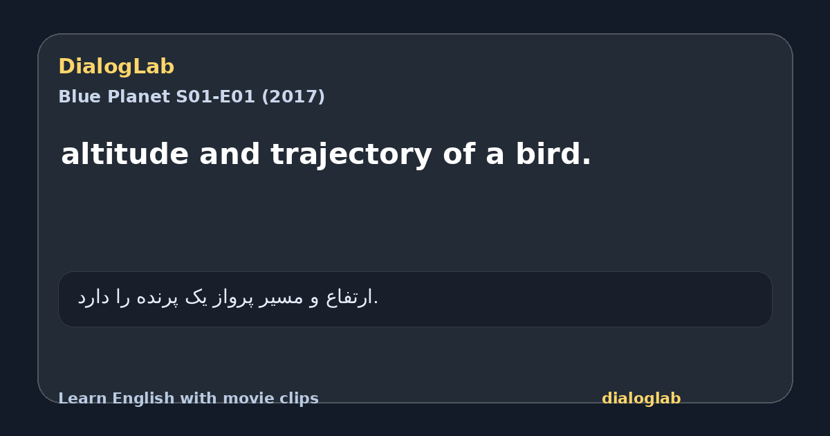 Share card for altitude and trajectory of a bird.