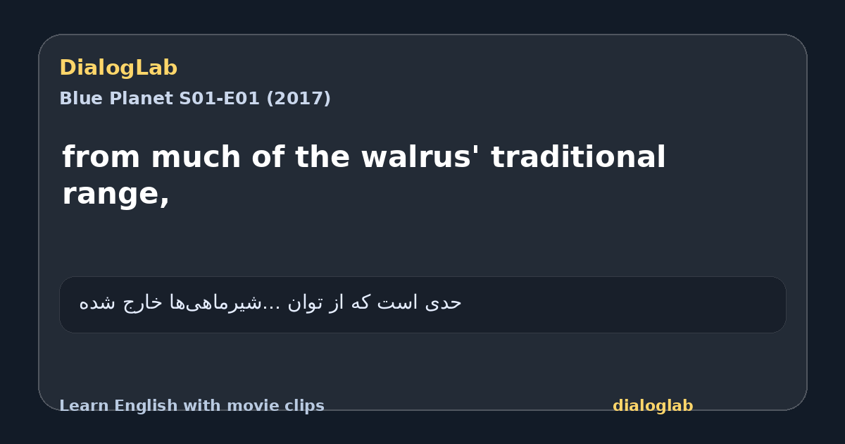Share card for from much of the walrus' traditional range,
