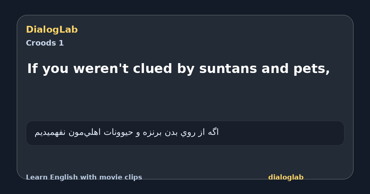 Share card for If you weren't clued by suntans and pets,