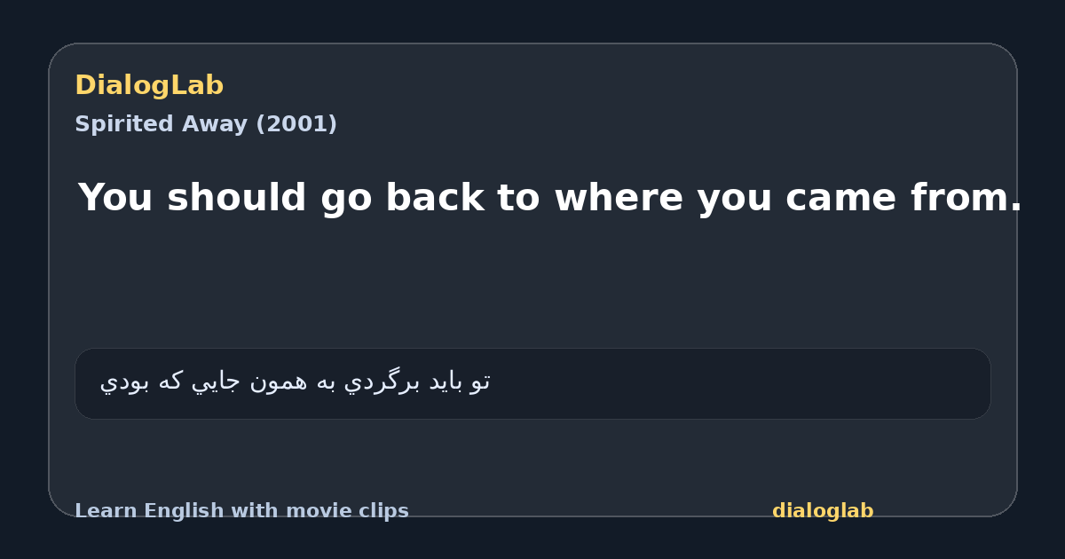 Share card for You should go back to where you came from.
