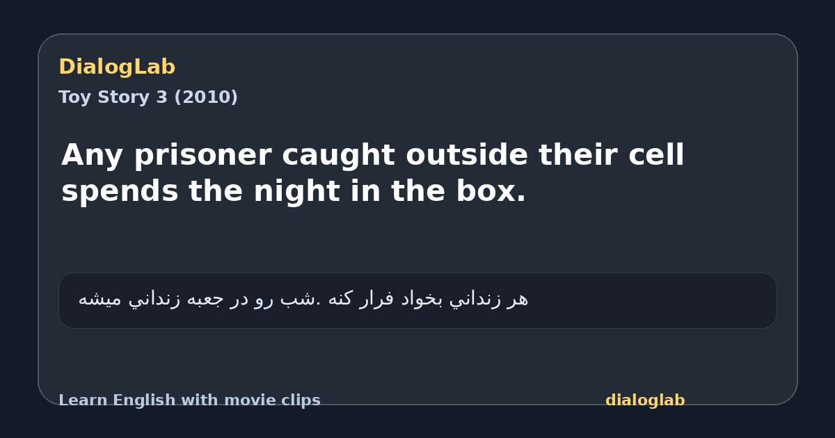 Share card for Any prisoner caught outside their cell spends the night in the box.